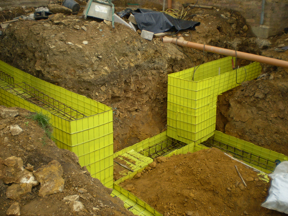 New foundation for a domestic dwelling