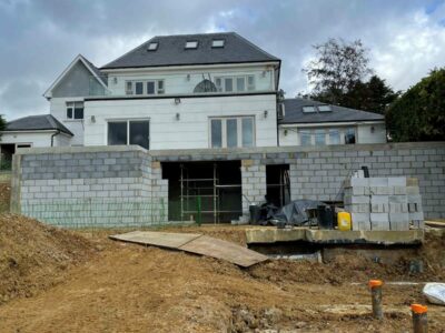 Foundations and retaining walls for a special extension in Potters Bar.